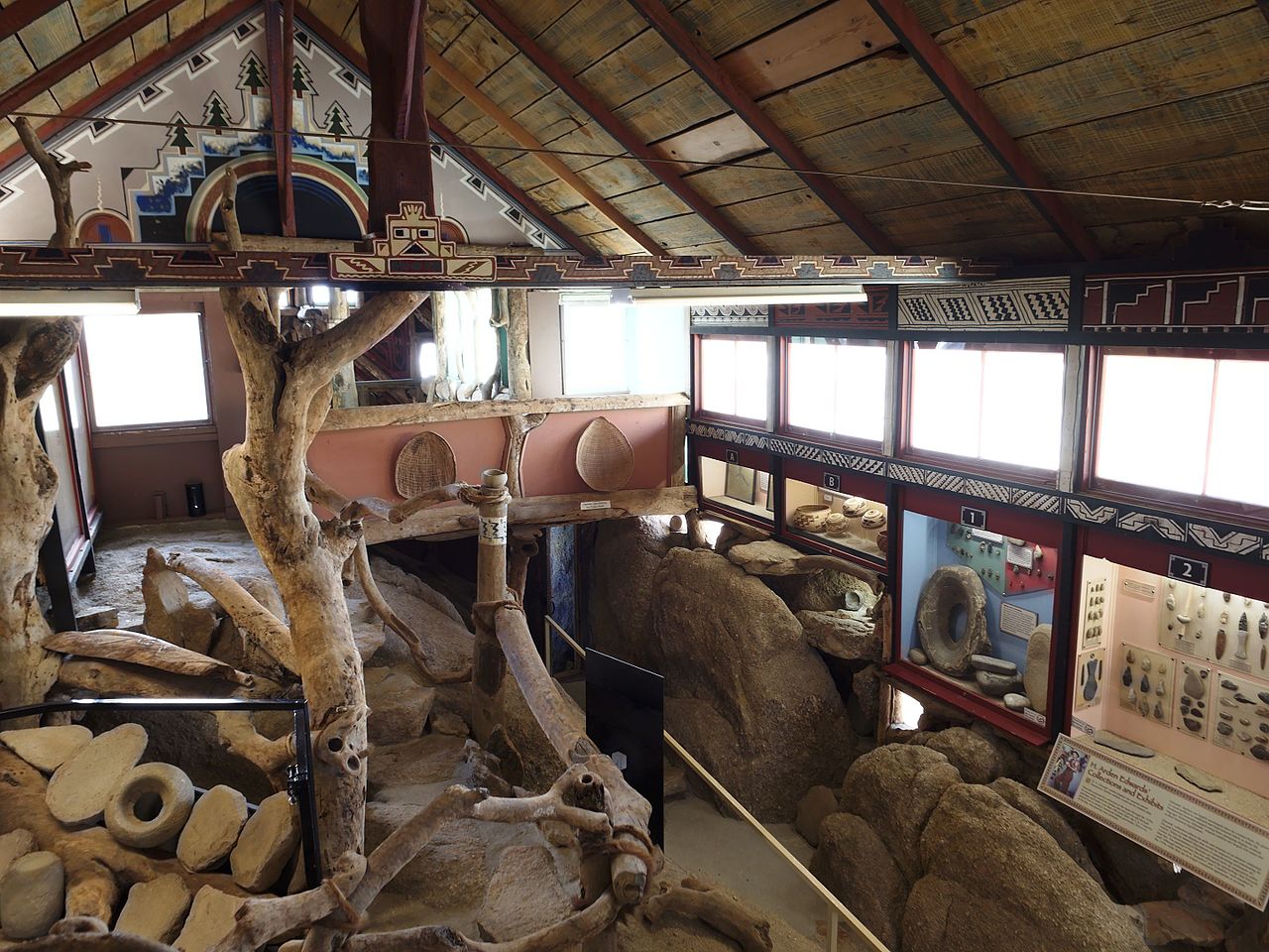 Antelope Valley Indian Museum - Interior view showing Native American artifacts