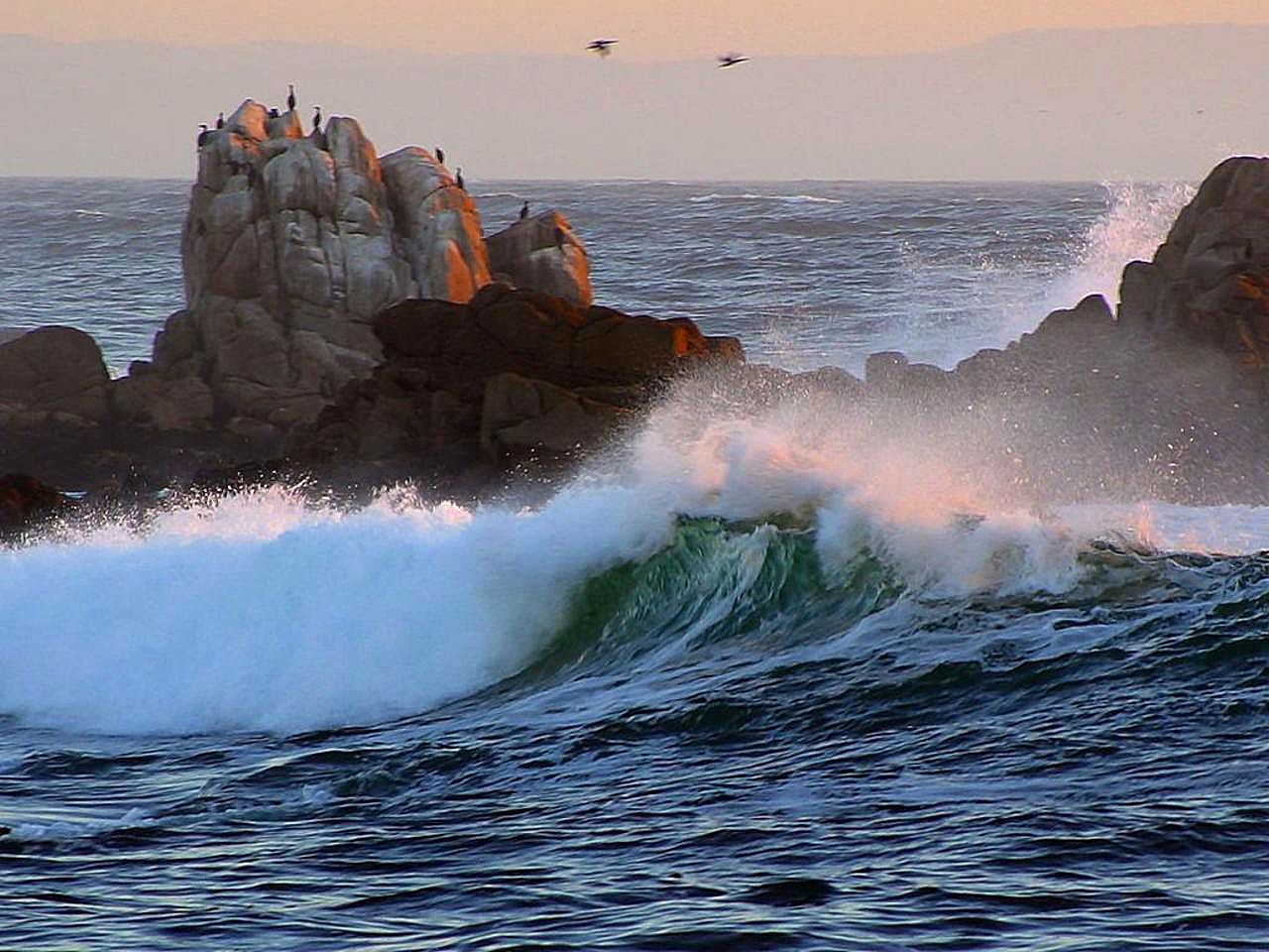 Asilomar State Beach - Dramatic coastal waves crashing against rocks